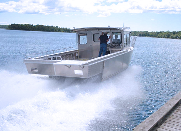 Arneson surface drive for high speed patrol boat